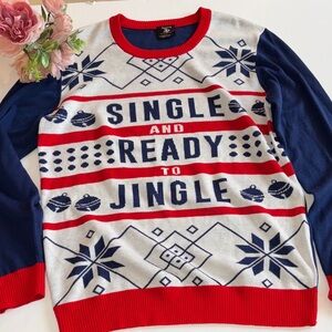 Festive Navy and Red Men's Sweater
